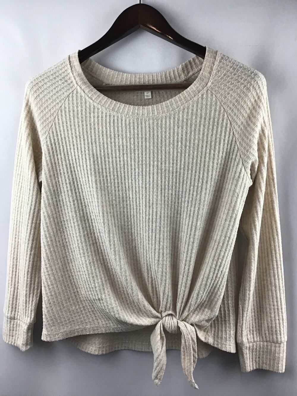 Women’s Nine Britton Billie Tie Front Brushed Knit Top Size S Petite